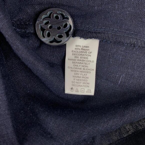 Susan Graver Blue Eyelet Lace Linen/Rayon Blazer Womens Size XL - Picture 5 of 8